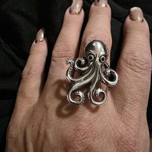 Silver Octopus Statement Ring
